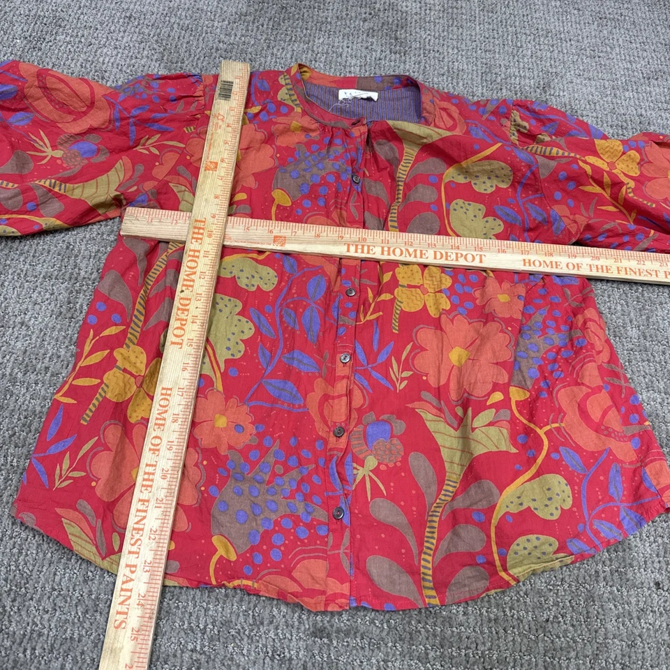 Blusa de terciopelo Graham & Spencer multicolor floral manga larga para mujer grande” Foto 2 de 4