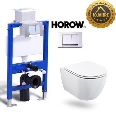 Hänge Wand WC Set mit Unterputz Spülkasten Spülrandlos Toilette Softclosedeckel