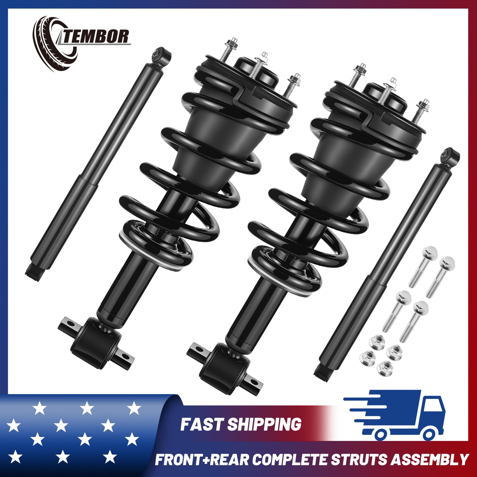 4X Front+Rear Shocks Absorbers Struts For 07-13 Chevy Silverado GMC Sierra 1500