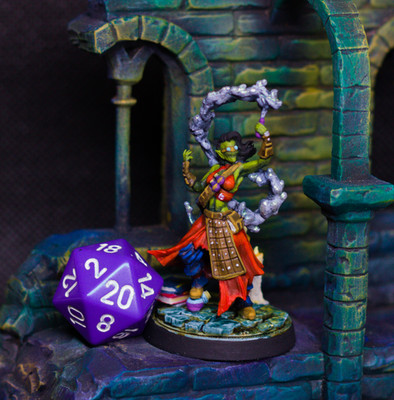 D&D 32mm Female Orc Alchemist   Hand-Painted   16K 3D Printed Miniature