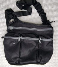 Diaper Dude Dad Diaper Bag Black Grey Heavy Duty Multi Pocket Messenger Bag