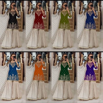 IN BRIDALFASHION Salwar Kameez Set Midi Kurta Kleid Hochzeit Party Fest - Bild 1 von 4