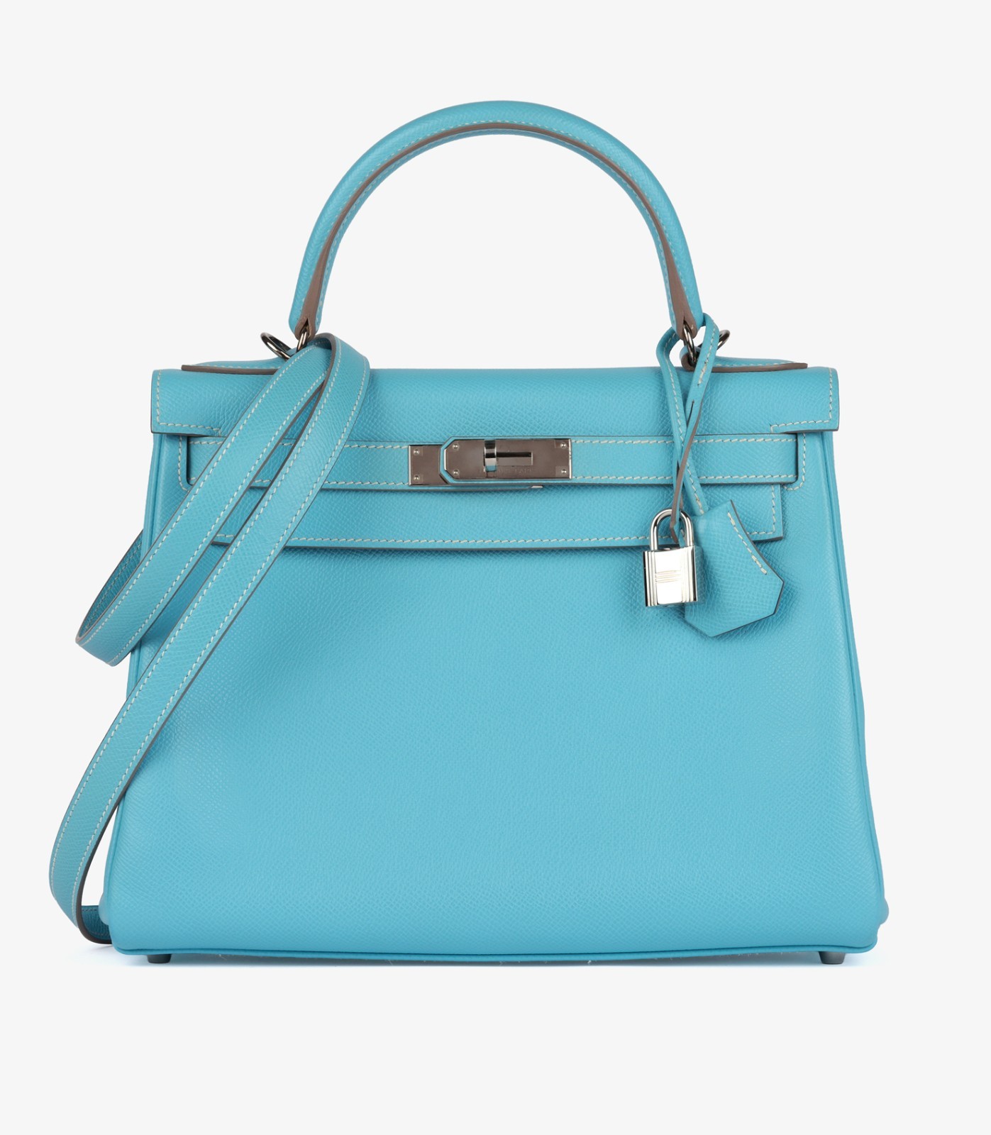 Hermès Bleu Celeste & Mykonos Epsom Leather Candy Collection Kelly 28cm Retourne