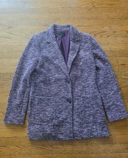 Talbots Size 6 Plum Purple Tweed 2 Button Blazer Jacket Lined Pockets