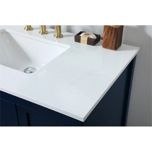 Elegant Decor Theo 32" Zinc Alloy MDF Single Bathroom Vanity in Blue - Picture 4 of 8