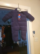Paddington Bear Navy Pram / Snow Suit Warmly Padded Size Up To 3 Months