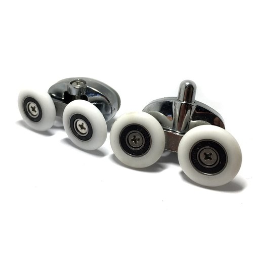 Clarmonde 4er Pack Oval Metalllegierung Doppelrad Duschtürrollen, 23 mm D... - Bild 3 von 5
