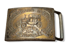 Vintage Ford Model T Brass Belt Buckle Detroit Automobiles Henry Ford Motor