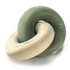 Boho Pine Wood Knot Decor - Wooden Chain Link Decor for Coffee Table, Book Sh...