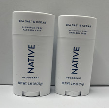 2pk Native Deodorant Sea Salt  Cedar Aluminum Free 2.65 Oz Paraben Free