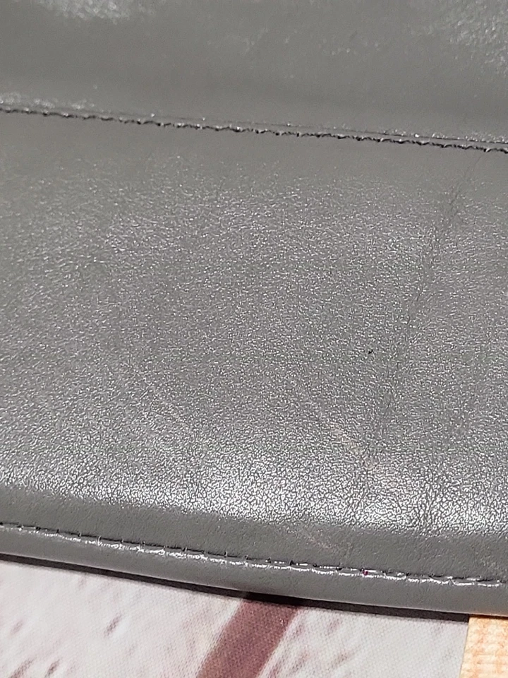 Coach Kristin Spectator Hobo Handbag Leather North South Zip Purse Bag Gray  - Image 3 of 4