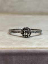 Platinum and Diamond Halo Ring engagement proposal wedding