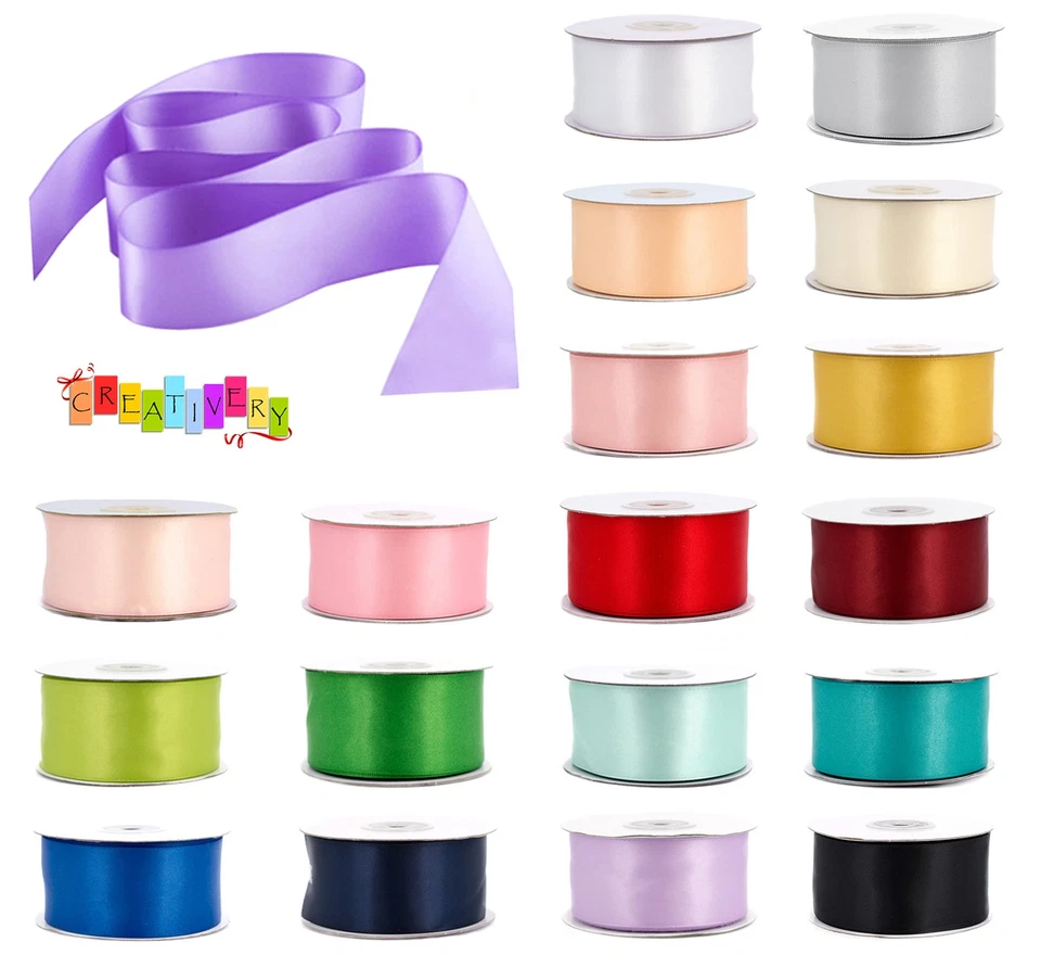 CREATIVERY Cinta de raso de doble cara 38 mm x 20 m cinta de lazo cinta de regalo cinta de tela