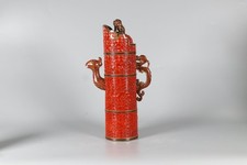 Faux-Bois Glaze Phoenix-Spout Monk Jug