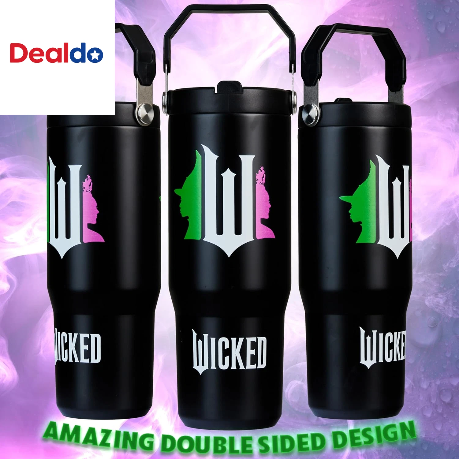 Wicked Tumbler with Straw 30Oz Girls Teens Insulated Cup with Lid Handle Travel