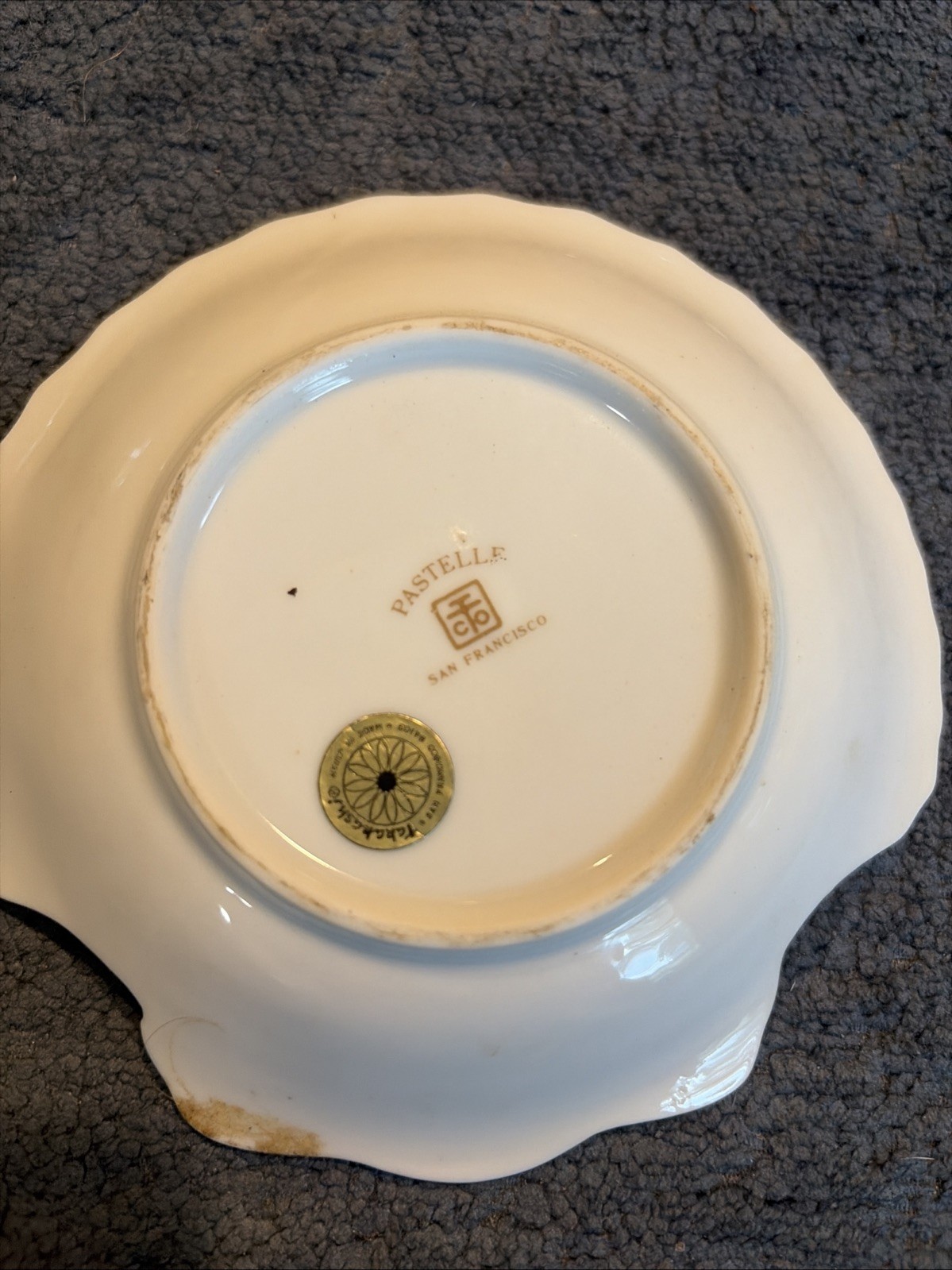 Vintage Takahashi Pastelle Trinket Soap Dish Floral Seashell San Francisco