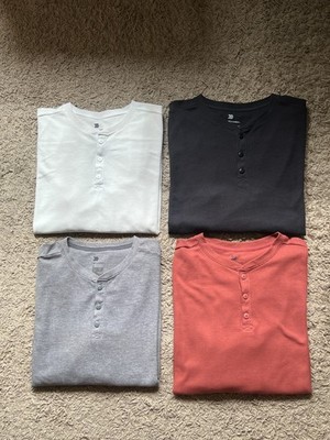 Lot of 4 - All In Motion Waffle Knit Henley Long Sleeve Shirt Bundle - Size XL
