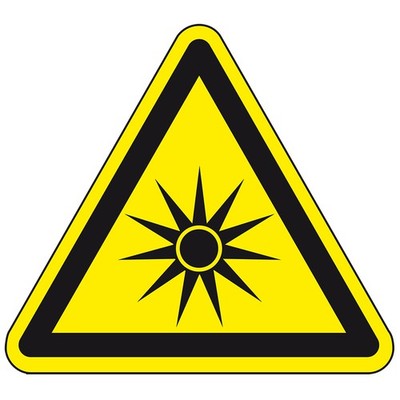 Warnschild v. optischer Strahlung Aufkleber SL 20cmASR A1.3 DIN ENISO7010 W027