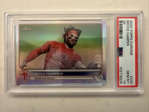 Bryce Harper 2022 Topps Chrome Image Variation SP #220 PSA 10 POP 6 Short Print 