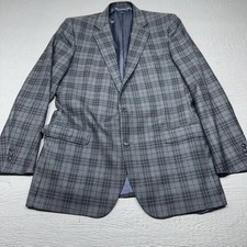Brooks Brothers Blazer Mens 42 Long Gray Check Makers Merchants Fitzgerald Wool