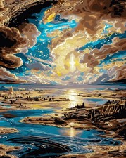 Paint by Numbers Kit for Adults Beginner,Sky River Paint by Number Kits Canvas..