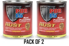 New POR-15 Rust Preventive Permanent Coating Semi Gloss Black 2 Quarts 45404