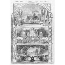 Victorian Christmas Pantomimes LONDON Theatres - Antique Print 1859