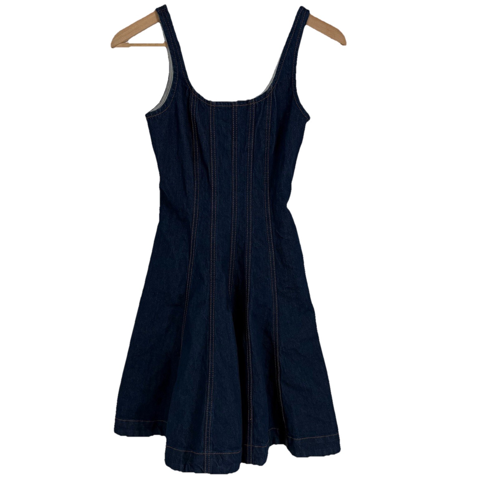 Kate Spade X Target Women Jean Mini Dress 10 Dark Wash Fit Flare Pleated Preppy