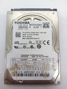 TOSHIBA**MK2552GSX** 250GB*** SATA HDD Notebook 2,5'' ZOLL#NFP1934