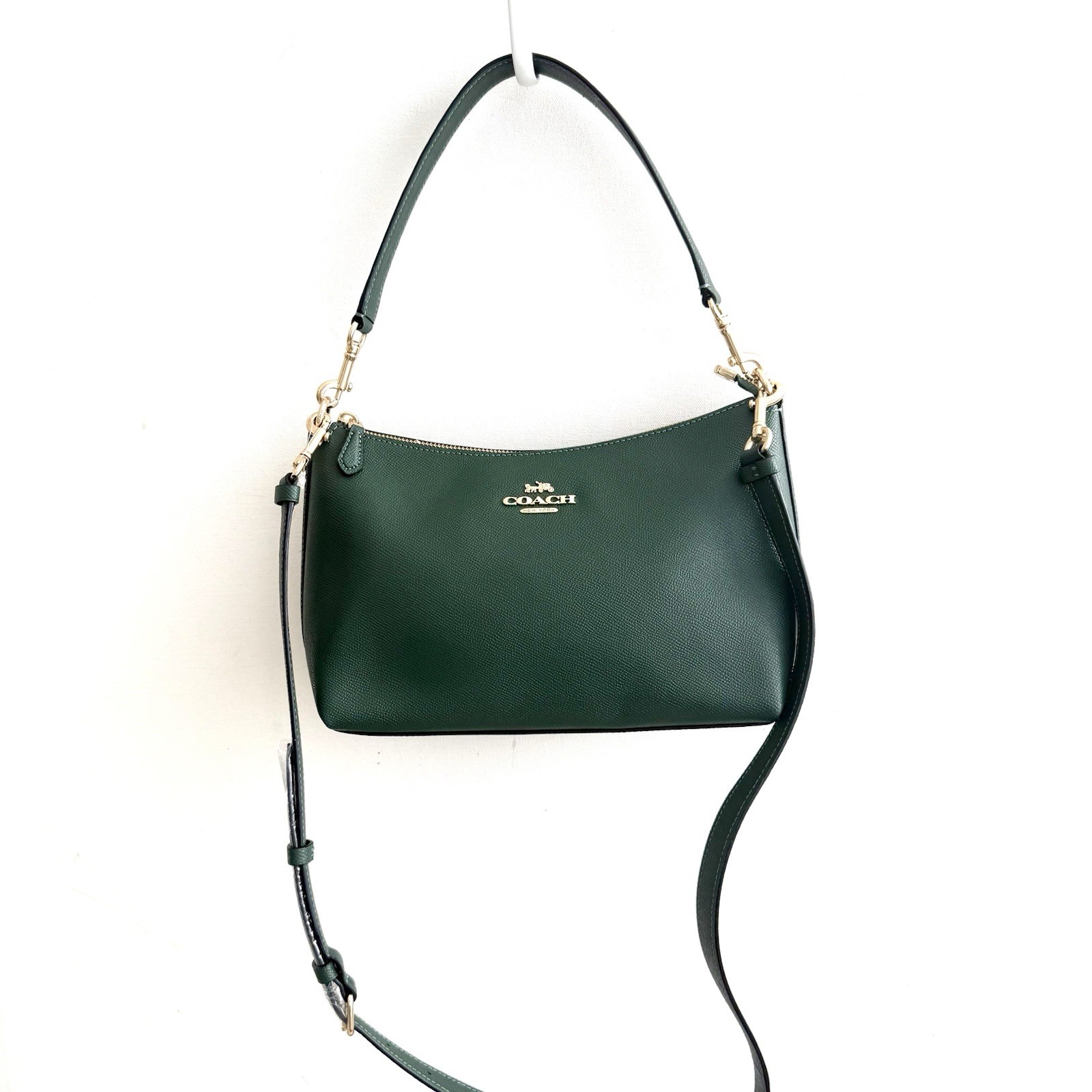 NWT Coach Clara Top Handle Shoulder Bag Crossgrain Leather CE584 Green