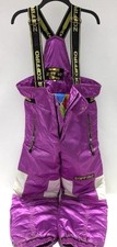 Vtg 80s 90s Ski Bib Womens Zaffiro Snow Suit Pants Cream Large Purple Muti Color
