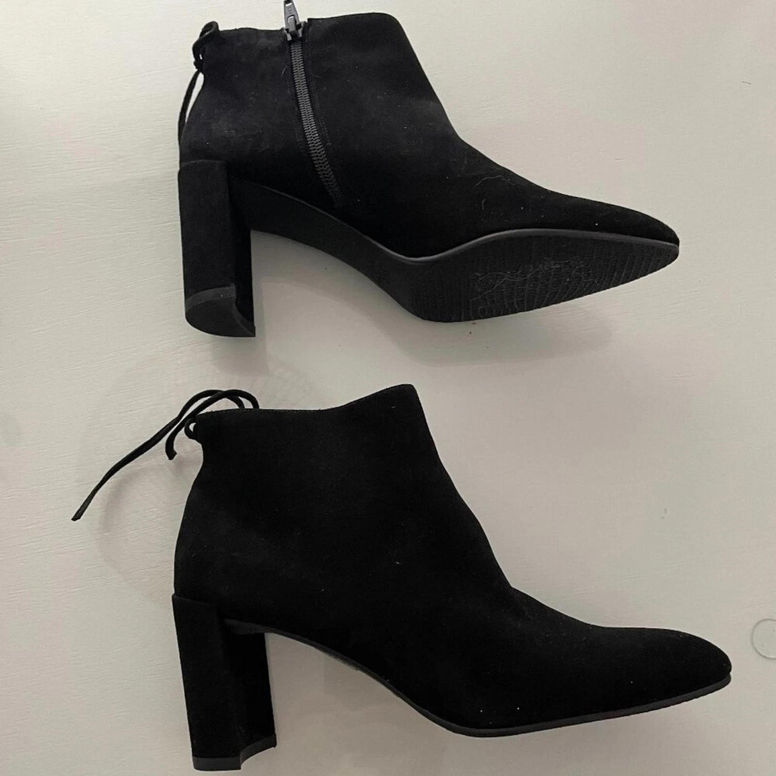 Stuart Weitzman Lofty Black Suede Ankle Boot Size 7 NWT