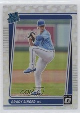 2021 Panini Donruss Optic Rated Rookie Crisis Prizm Brady Singer #51 1b3