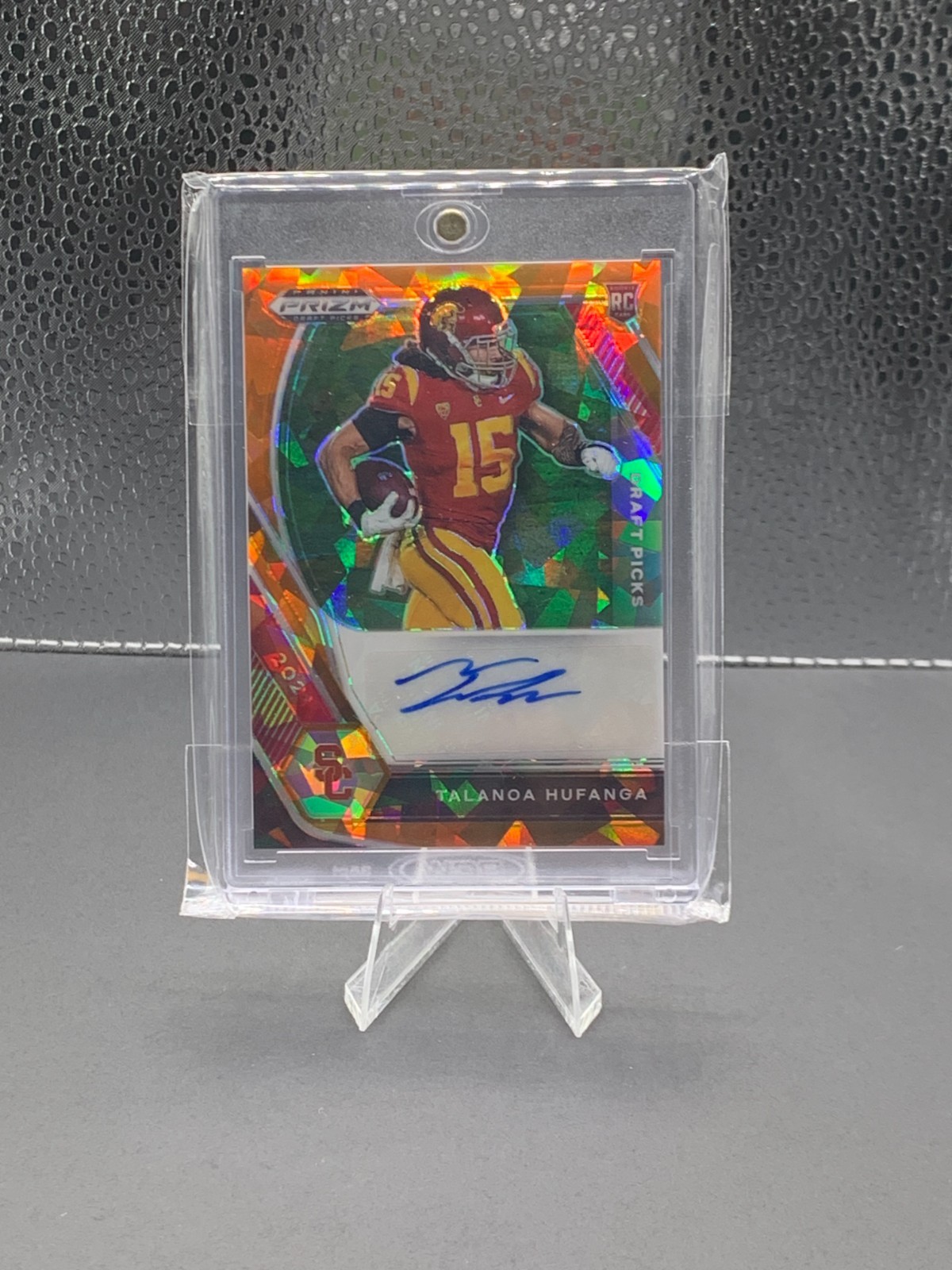 Talanoa Hufanga Panini Prizm Draft Picks Draft Picks Autographs #THU Orange Ice
