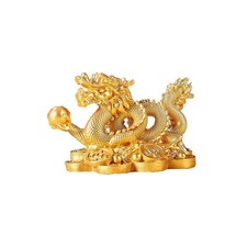 YODOOLTLY Feng Shui Dragon Statue- Chinese on Ancient Coins Gold 