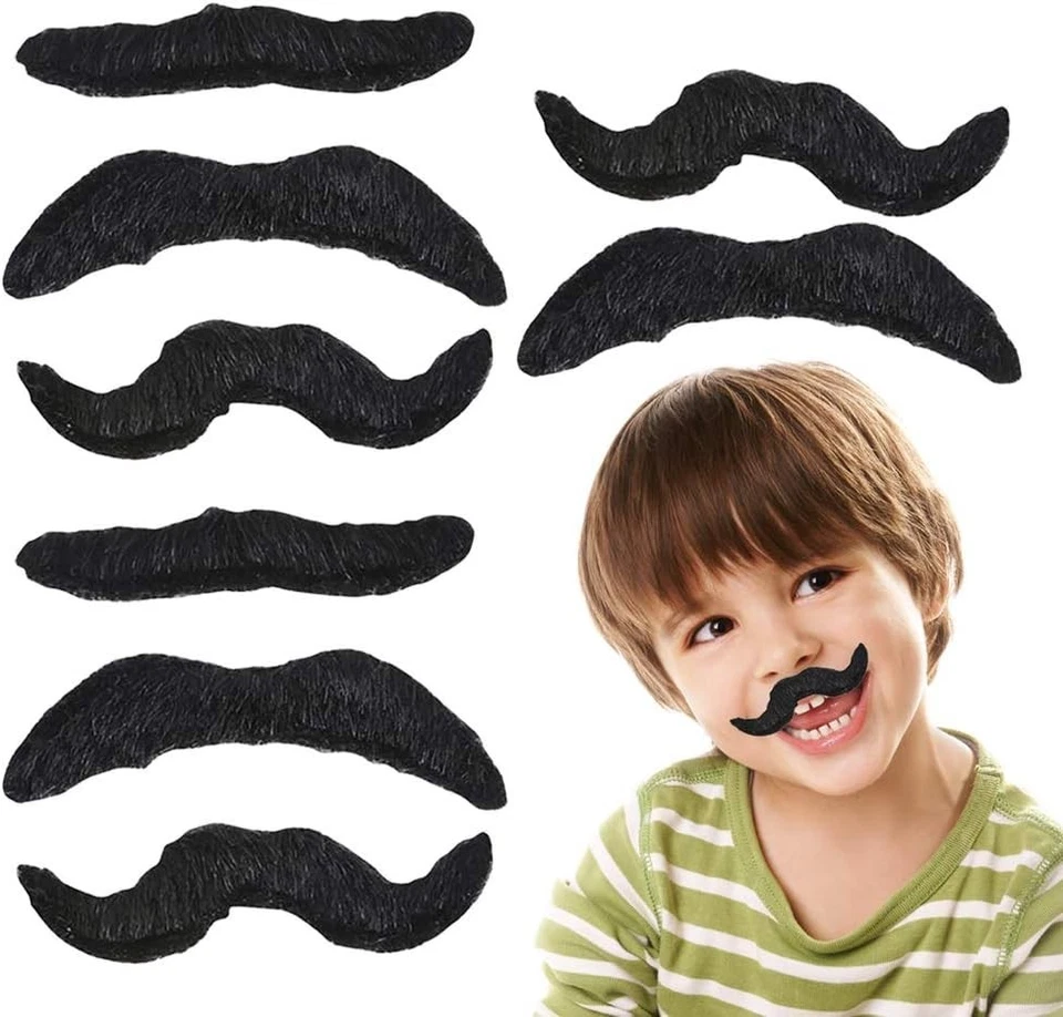 Realistic Fake Mustaches - 36 Count Adhesive Moustaches for Parties & Laughs - Image 3 of 4