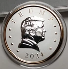 2024 Trump 1oz Silver Presidential Medallion Reverse Proof w Gold Accents