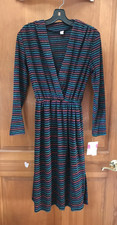 VTG Terry Cloth Towel Dress Rainbow Stripe 1970s boho hippie costal beachy cute