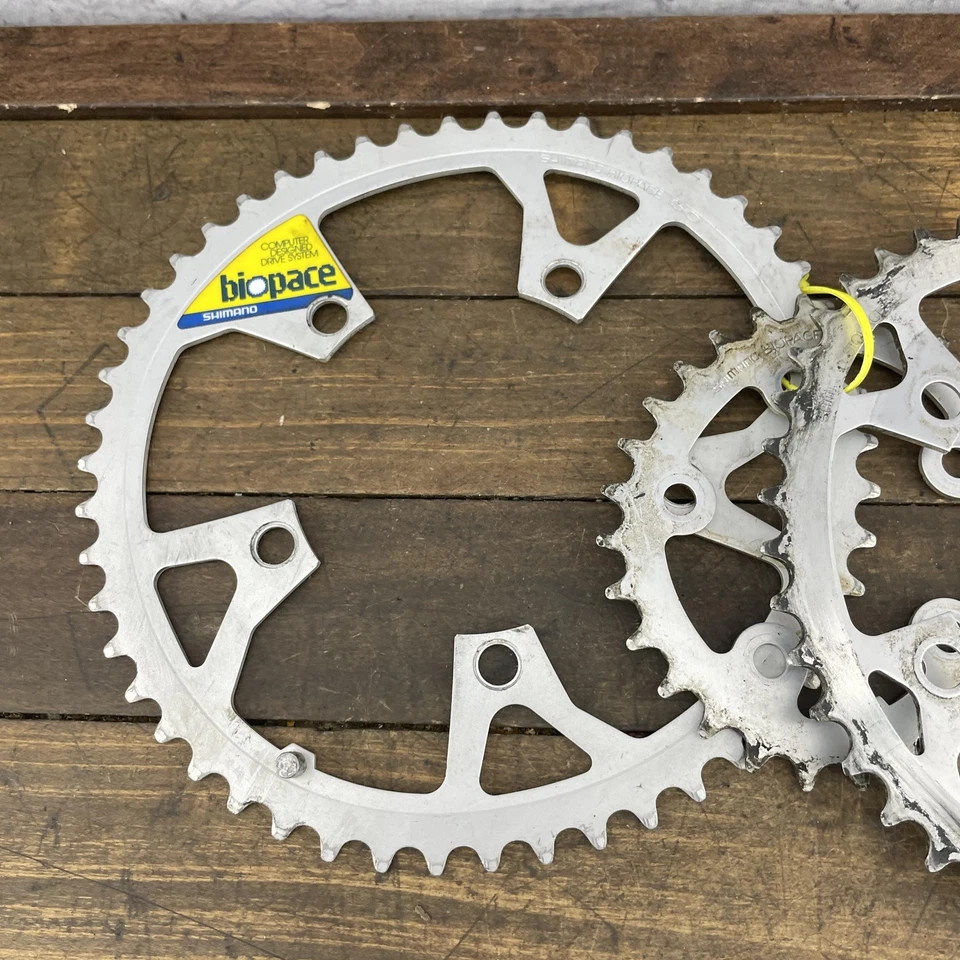 Vintage Shimano Biopace Chainring Set 50 44 28T 110 74 BCD Japan Oval MTB Tourin - Image 3 of 4