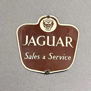 VINTAGE JAGUAR SALES SERVICE PORCELAIN SIGN CAR GAS TRUCK MOTORCYCLE OIL