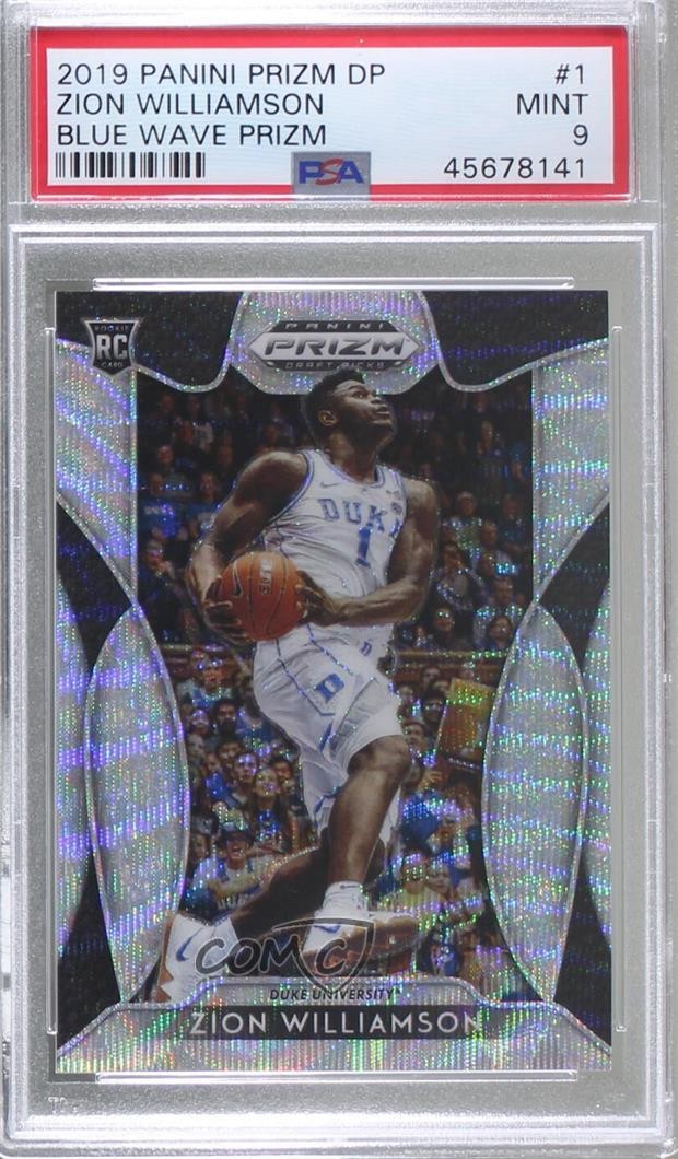 2019 Prizm Draft Picks Blue Wave /299 Zion Williamson PSA 9 MINT Rookie RC 9l4