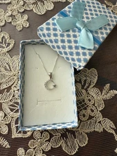 Crescent Moon and Star Pendant Necklace in Gift Box