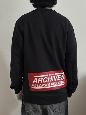 Raf Simons AW15 To The Archives No Longer Relevant Sweatshirt Side Zip Black M
