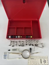 Bernina Record 830 Accessories Box with 10 Feet, Bobbins, and Tools