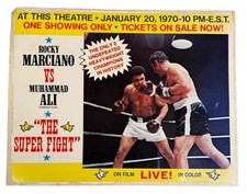 1969 Rocky Marciano & Muhamad Ali "Super Fight" Poster Original Print Boxing