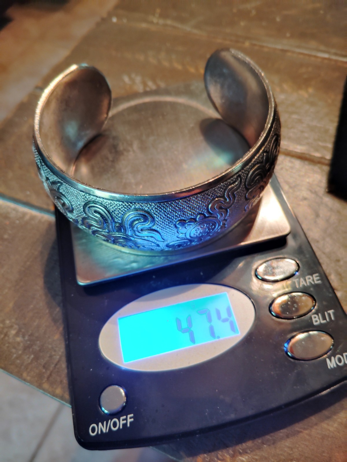 Beautiful Heavy Solid 925 Cuff Bracelet Integrate… - image 7