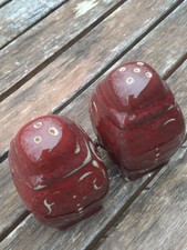 VTG Bombay Salt & Pepper Rustic Red Stoneware Decorative *READ*