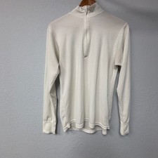 Lands' End Men's M 3/4th  s Zip White Under Sweater. Exclnt Cndtn- Elegant 