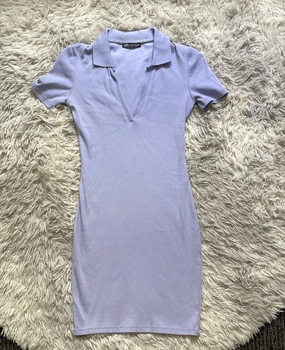 Zara Mini Bodycon Dress V-Neck Short Sleeve Women Regular Size S