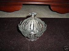 Vintage Herring Bone Cut Glass Candy Dish